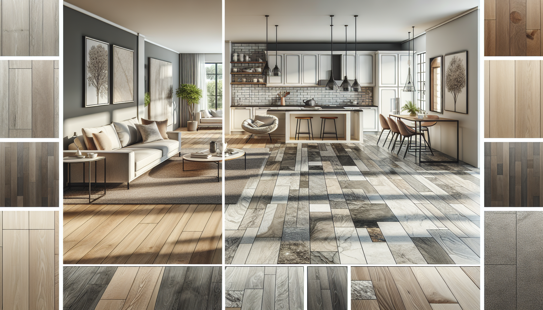 vinyl and hardwood flooring examples