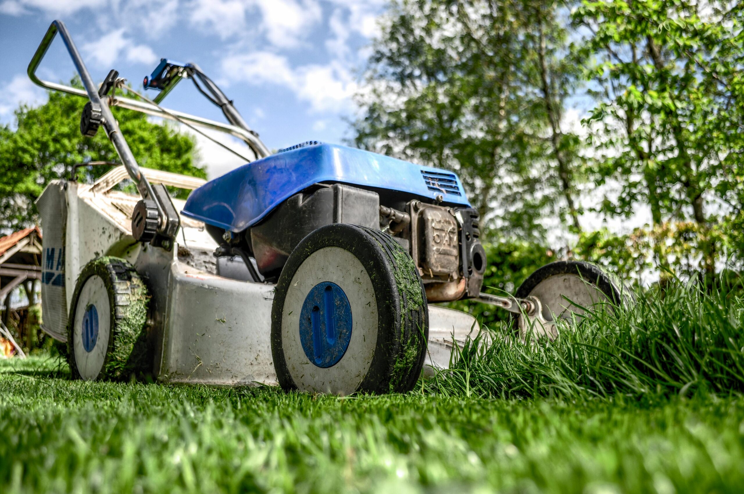 close up lawnmower