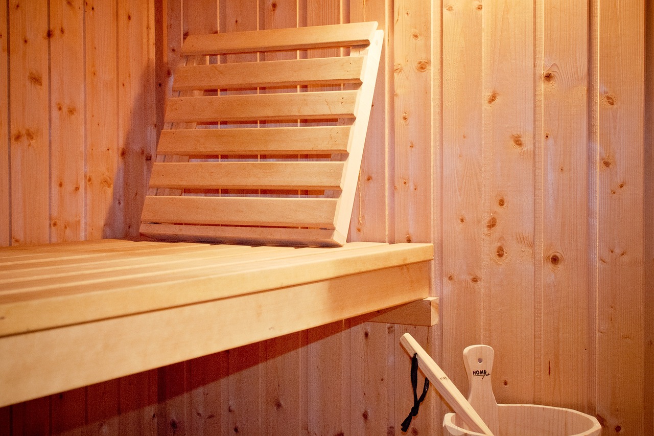 inside of backyard sauna
