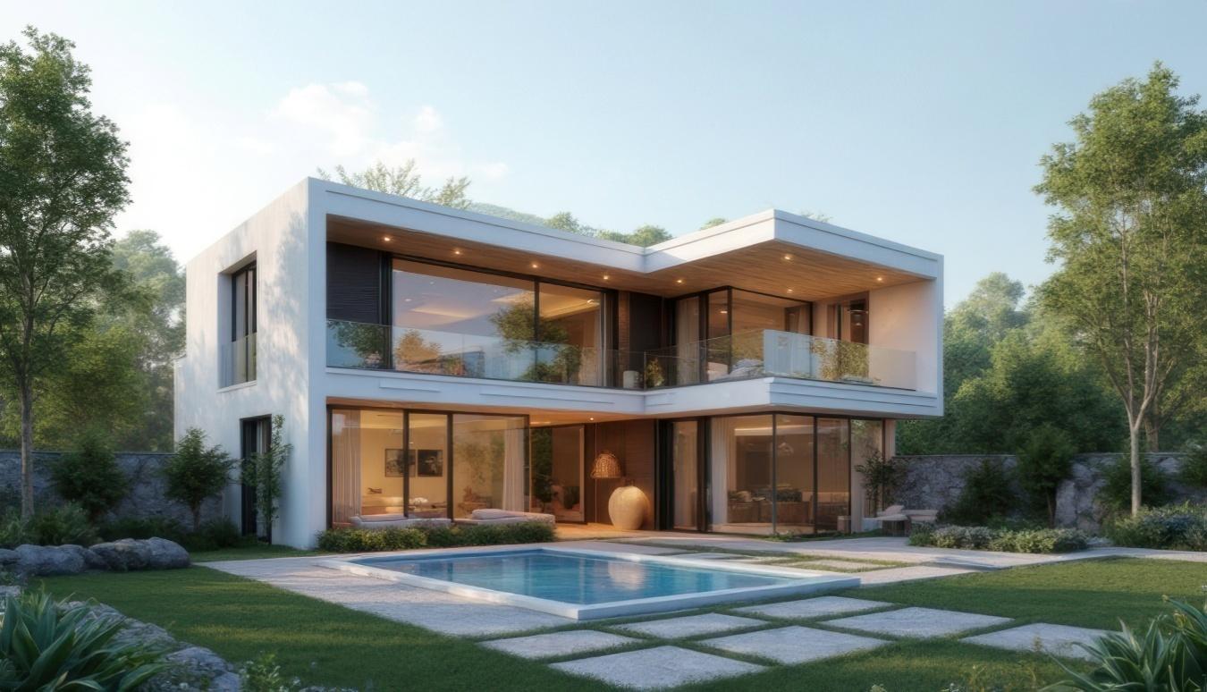 beautiful modern home with pool